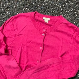 Jcrew cardigan, bright pink, never worn,
